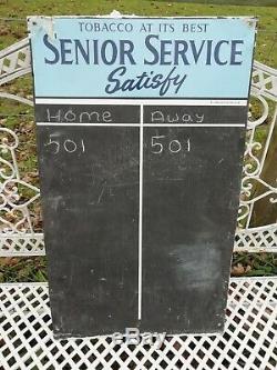 Vintage 1950's Senior Service Tin Enamel Pub Darts Scoring Chalk Board Sign
