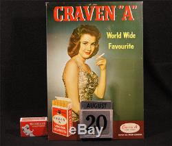 Vintage 1950's Tin Craven A Perpetual Calender Advert Sign Made In Hong Kong