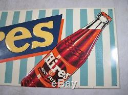 Vintage 1950's Tin Embossed Drink Hires Root Beer Sign 32 x 11 Gas Station USA