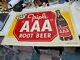 Vintage 1950's Tripple Aaa Root Beer Tin Tacker Embossed Metal Sign Soda Mint