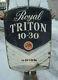 Vintage 1950s-60s Union 76 Royal Triton Motor Oil Metal Tin Can Shaped Sign Rare