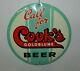 Vintage 1950s Cook's Beer Evansville Indiana Tin Cardboard Toc Button Sign