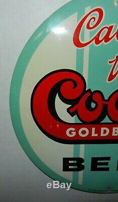 Vintage 1950s Cook's Beer Evansville Indiana Tin Cardboard TOC Button Sign