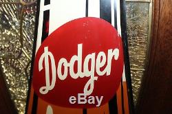Vintage 1950s DODGER COLA die-cut Bottle Tin Advertising Sign NOS 65