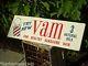 Vintage 1950s Metal Advertising Display Sign Barber Shop Pole Vam Hair Razor Tin