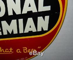 Vintage 1950s National Bohemian Beer Mr. Boh Tin TOC Button Sign Baltimore MD