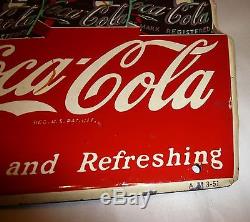 Vintage 1951 Coca-cola 6 Pack Delicious And Refreshing Tin Sign