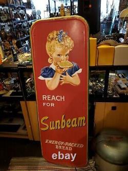 Vintage 1953 Sunbeam Bread Tin Sign Rare Large 55x19