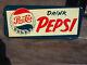 Vintage 1954 Drink Pepsi-cola Bottlecap Advertising Pressed Tin Sign #m-199 Nos