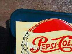 Vintage 1954 Drink PEPSI-COLA Bottlecap Advertising Pressed Tin Sign #M-199 NOS