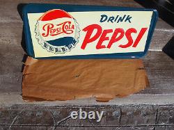 Vintage 1954 Drink PEPSI-COLA Bottlecap Advertising Pressed Tin Sign #M-199 NOS