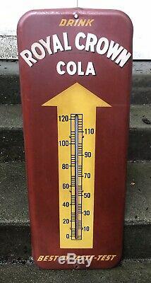 Vintage 1954 Royal Crown Rc Cola Soda Advertising Thermometer Tin Metal Sign