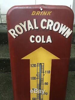 Vintage 1954 Royal Crown Rc Cola Soda Advertising Thermometer Tin Metal Sign