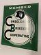 Vintage 1955 Breeders Tin Sign Die Cut Original Farm Bull Cow Seed Corn