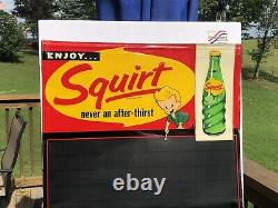 Vintage 1959 Squirt Soda Pop tin Advertising Chalkboard sign