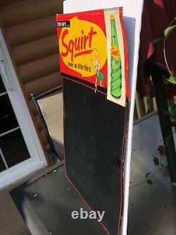 Vintage 1959 Squirt Soda Pop tin Advertising Chalkboard sign
