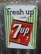 Vintage 1960 7up Embossed Tin Sign Free Shipping Canada Wide -