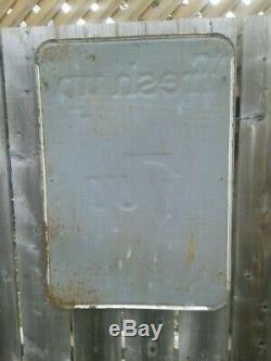 Vintage 1960 7up Embossed Tin Sign FREE SHIPPING CANADA WIDE -