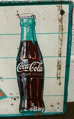 Vintage 1960, S Coke Coca Cola Tin Sign