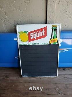 Vintage 1960's Tin Tacker Squirt Soda Chalkboard Menu Board Sign Gas Oil