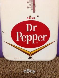 Vintage 1960s Dr. Pepper advertising thermometer tin sign soda cola