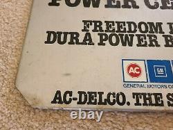 Vintage 1970's Delco Freedom II Battery 20 Rack Topper Tin Sign