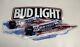 Vintage 1990 Bud Light Power Boat Racing Metal Tin Sign 34 X 16