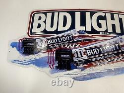 Vintage 1990 Bud Light Power Boat Racing Metal Tin Sign 34 x 16