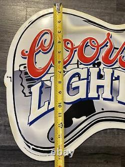 Vintage 1997 Coors brewing company Coors light guitar shaped metal/Tin sign