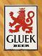 Vintage 24 1950s Gluek Beer Painted Tin Bar Advertising Sign Minneapolis Minn
