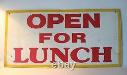 Vintage 2 sided tin sign OPEN for LUNCH Cape Cod restaurant country store