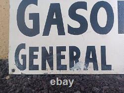 Vintage 5 Miles To Walker Bros Gasoline & General Store Tin Advertising Sign