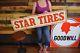 Vintage 60's Star Tire Tires Advertising Gas Oil Station Sign Tin Repair Garage