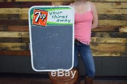 Vintage 7UP tin Sign Fresh up with 7up Chalkboard Advertising sign 1960's pop