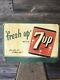 Vintage 7up Advertising Sign Tin Embossed 7up Sign