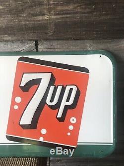 Vintage 7Up Advertising Sign Tin Embossed 7Up Sign