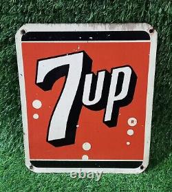 Vintage 7up soda Advertisement Litho Tin Sign original