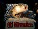 Vintage 90's Stroh Brewery Old Milwaukee Beer Bass Fishing Tin Metal Sign