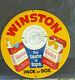 Vintage 9 Toc Winston Cigarette Advertising Tin Thermometer Sign Works Great