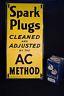 Vintage Ac Spark Plug Advertising Sign And Tin Ac Delco 1946 Extremely Rare
