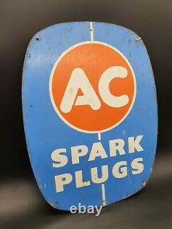Vintage AC Spark Plugs Garage Sign Tin Automobilia Collectable Motoring Advert