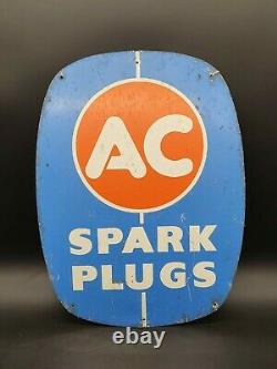 Vintage AC Spark Plugs Garage Sign Tin Automobilia Collectable Motoring Advert