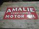 Vintage Amalie Motor Oil Gas Station Metal Advertising Tin Tacker Old Sign