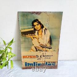 Vintage Actress Lady Graphics Bush Radia Advertising Tin Sign Board Old S29