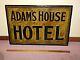 Vintage Adams House Hotel Handpainted Tin Sign -(36 X 24 X 1)- Wood Frame