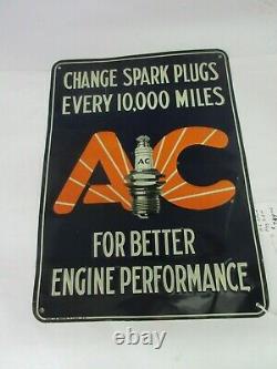 Vintage Advertising A C Sparkplug Tin Store Display Automobilia Sign # 16