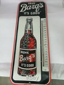 Vintage Advertising Barq's Root Beer Soda Large Store Tin Thermometer 272-v