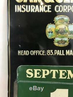 Vintage Advertising Calendar Car & General Insurance Desk Office Piece Tin Sign