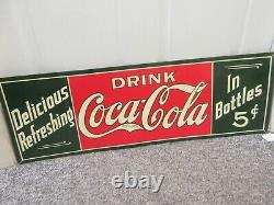 Vintage Advertising Coke Coca Cola 1930's Nos Large Tin Sign Ym-663