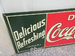 Vintage Advertising Coke Coca Cola 1930's Nos Large Tin Sign Ym-663